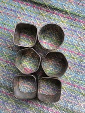 Set Of 6 Silver Colour Napkin Rings Vintage