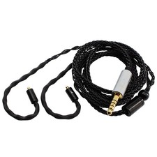 MMCX IEM Cable 4.4mm Balanced Earphone Upgraded Cord 1.2m Silver Plated Black