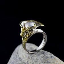 Womens Flower Ring European Designer Geometric Curvature Alloy Electroplated