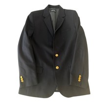 LANDS END Navy Blue Wool Polyester Boys School Uniform Blazer Jacket - Size 18