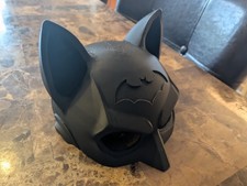 Batman mask for cats, black 3D printed, Halloween costume for your cat