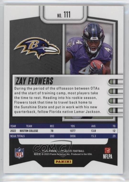 2023 Panini Absolute Rookies Spectrum /275 Zay Flowers #111 11qd