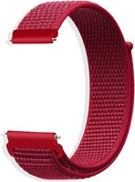Uhrenarmband Nylon 18-22Mm Verstellbar Mit Klettverschluss Rot Herren Damen