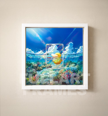 Displayframe für Pokemon Karten - Enton m2a 199 - Leinwand mit Rahmen