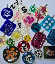 Pendant Bulk Lot Colorful Pendant Glass Charms DIY Jewelry Making 15 - 40mm 30