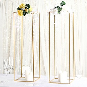 gold stand metal vase flower geometric stands column efavormart tall matte centerpiece flowers pack table holders pcs