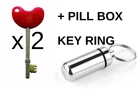 2 x NKS RADAR KEY Disabled Toilet AND 1 Pill Box Keyring