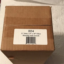 Sterling H34 Water Treatment 10” Filter Housing & 2 Filters. 3/4” Inlet 2.5”