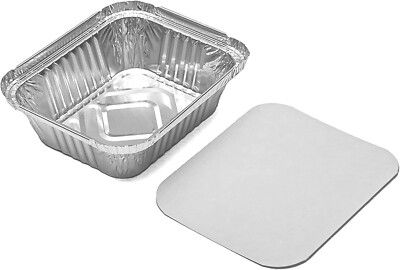 100 ALUFOLIE LEBENSMITTELBEHÄLTER & DECKEL Nr. 2 LEBENSMITTEL ZUM MITNEHMEN ZUHAUSE AUFBEWAHRUNG BACKEN