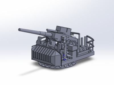 3D Print  GD Model K-700038 1/700 MK12 Antiaircraft Gun Mk30 Turret 8pcs