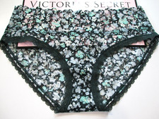 VICTORIA'S SECRET Hiphugger Panty S L XL Floral Blue NWT Black Lace VS