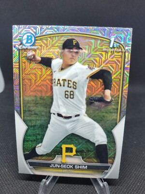 2023 Bowman Chrome JUN-SEOK SHIM 1st Bowman Mojo Refractor Pittsburgh Pirates