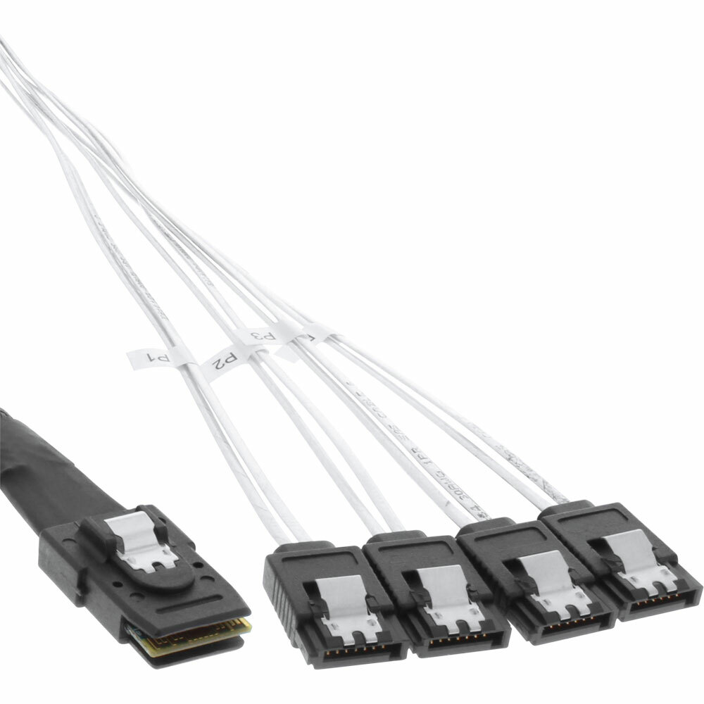 INL InLine® Cavo Mini SAS, SFF-8087 a 4x SATA, 0,50m, configurazione 1:1, OCR,