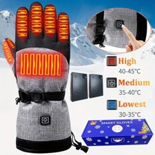 Motorcycle Rechargeable Heated Gloves Waterproof Touchscreen Men Women 4000mAh