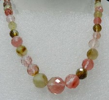 Faceted 6-14mm multicolor Watermelon Tourmaline Gems Round Beads Necklace 18"