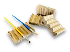 2 paint brush rests - made of solid exotic zebra wood - proudly made in the USA