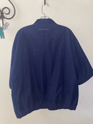 トップス vintage Ralph Lauren short shirt jacket Vintage POLO GOLF Ralph Lauren Blue Short Sleeve 1/4 Zip Wind