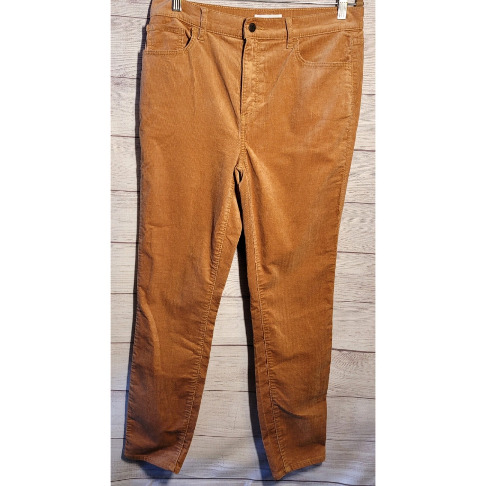 Made With Love Loft Corduroy Pants Women Size 10 Golden Brown  High Waist Skinny