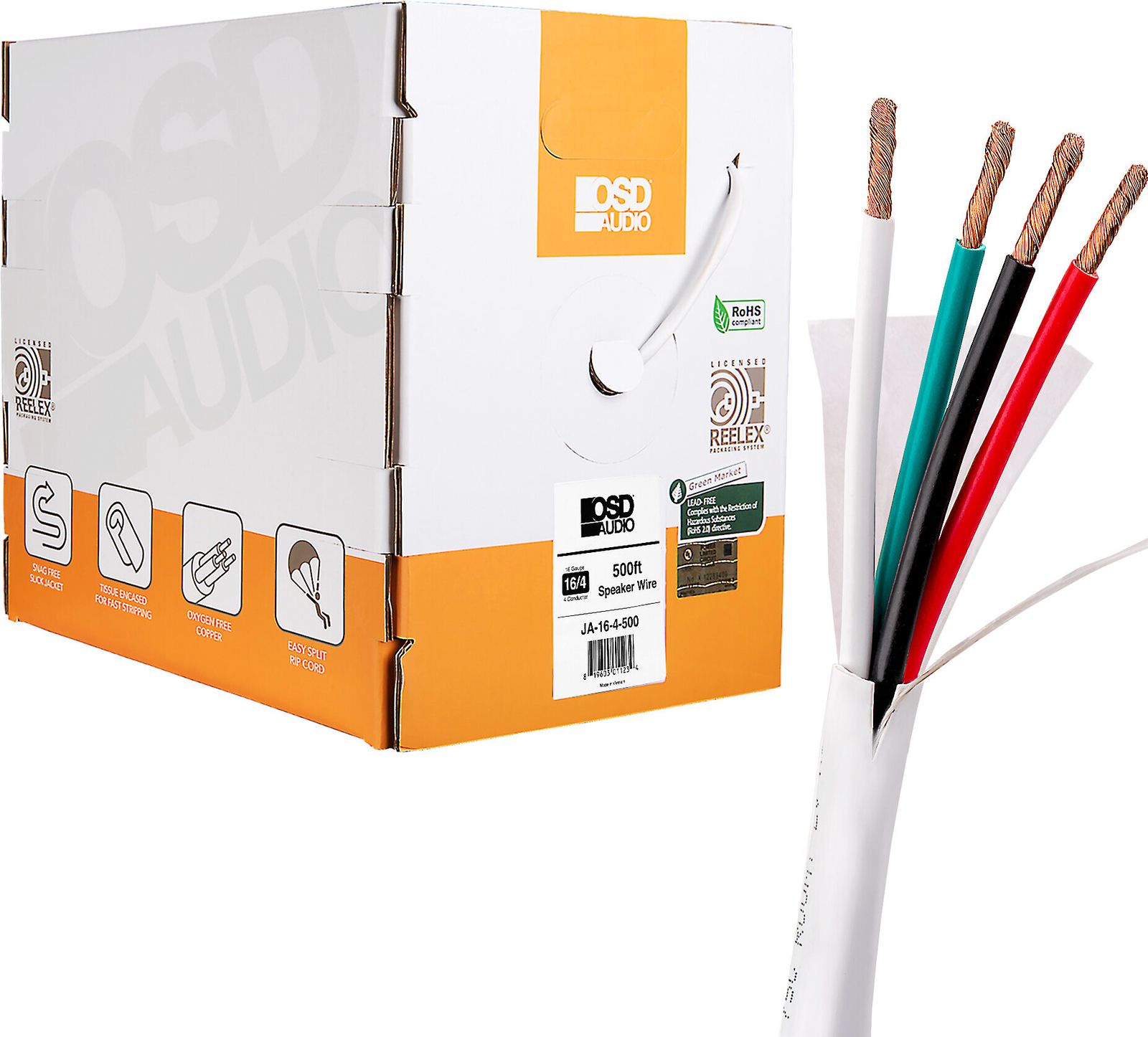 Провод громкоговорителя OSD 16/4 CL3 с прямым подключением 500 Белый