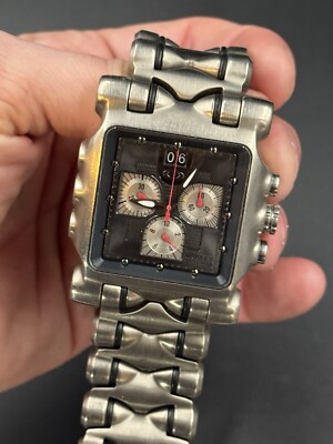 Oakley Minute Machine Titanium Black Silver Subdials Watch | eBay