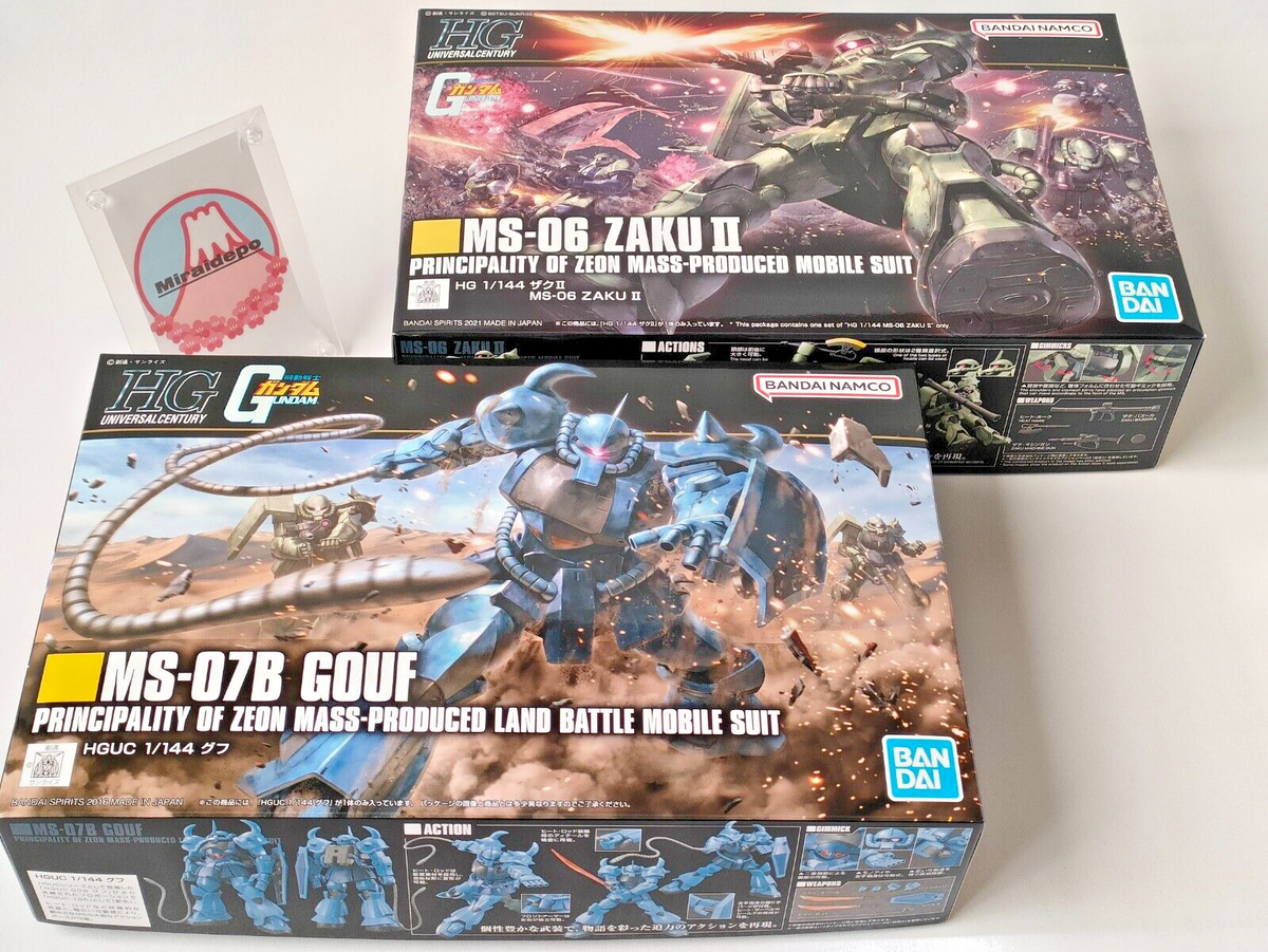 Gundam Plastic model MS-06 ZAKU 2 & MS-07B GOUF HG UC 1/144 GUNPLA