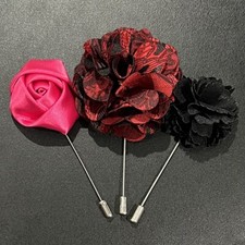 3 Pieces Lapel Pin Set Men Suit Fabric Brooches