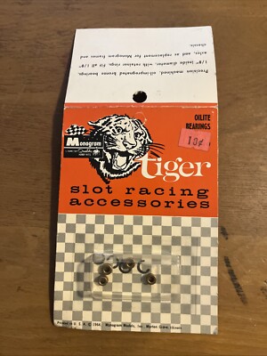Vintage Monogram Tiger Slot Car Oilite Bushings New NOS Unpunched Card