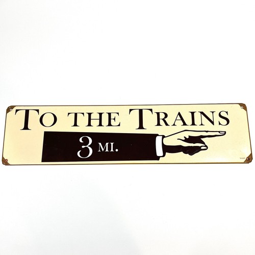 Passenger Train Station Hand Direction Tin Sign Replica Wall Decor 20x5 inches