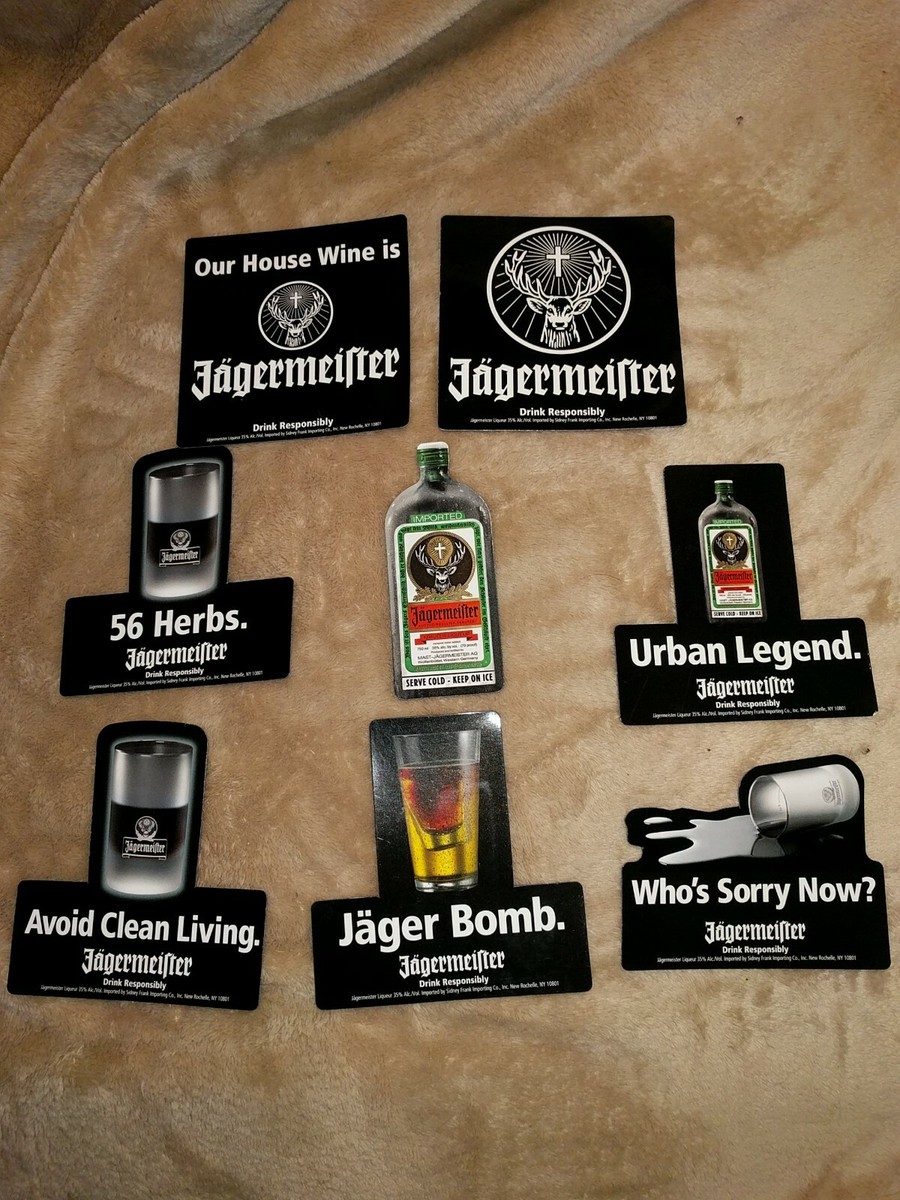 8 pc SET JAGERMEISTER LOGO MAGNET BAR ALCOHOL OFFICIAL MERCHANDISE