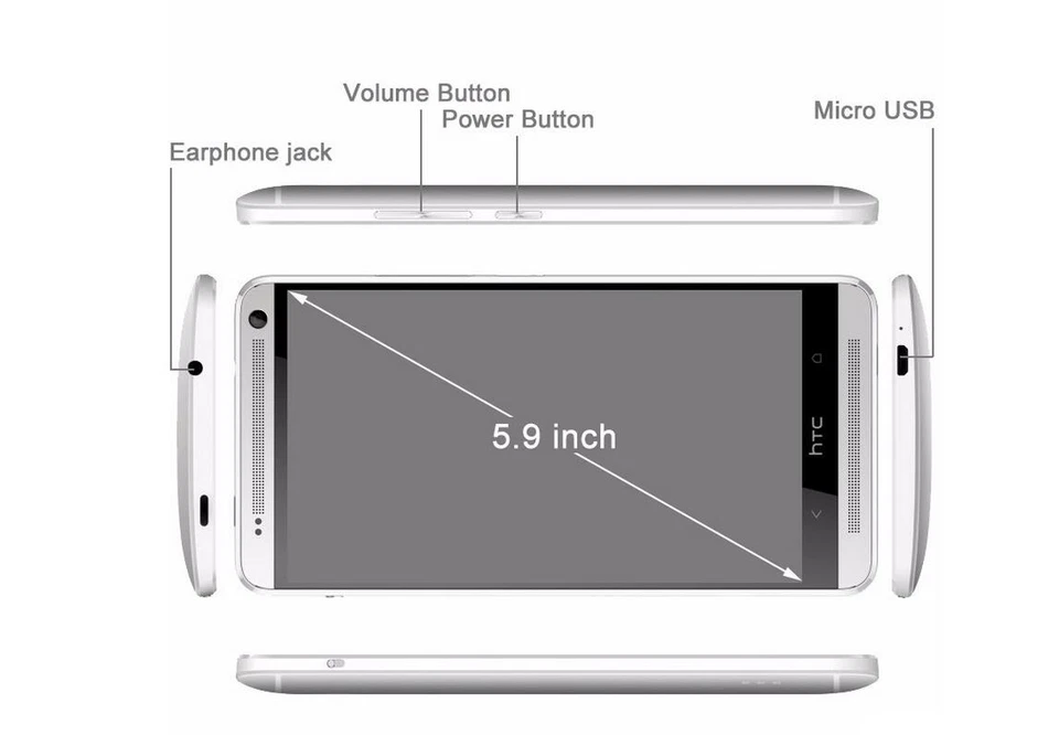 HTC ONE MAX Original  Unlocked Quad-core 5.9" 2GB RAM 16GB ROM Android GPS WIFI - Image 3 of 4