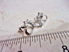 Crystal Rhinestone Accent Heart Shape Stud Earrings