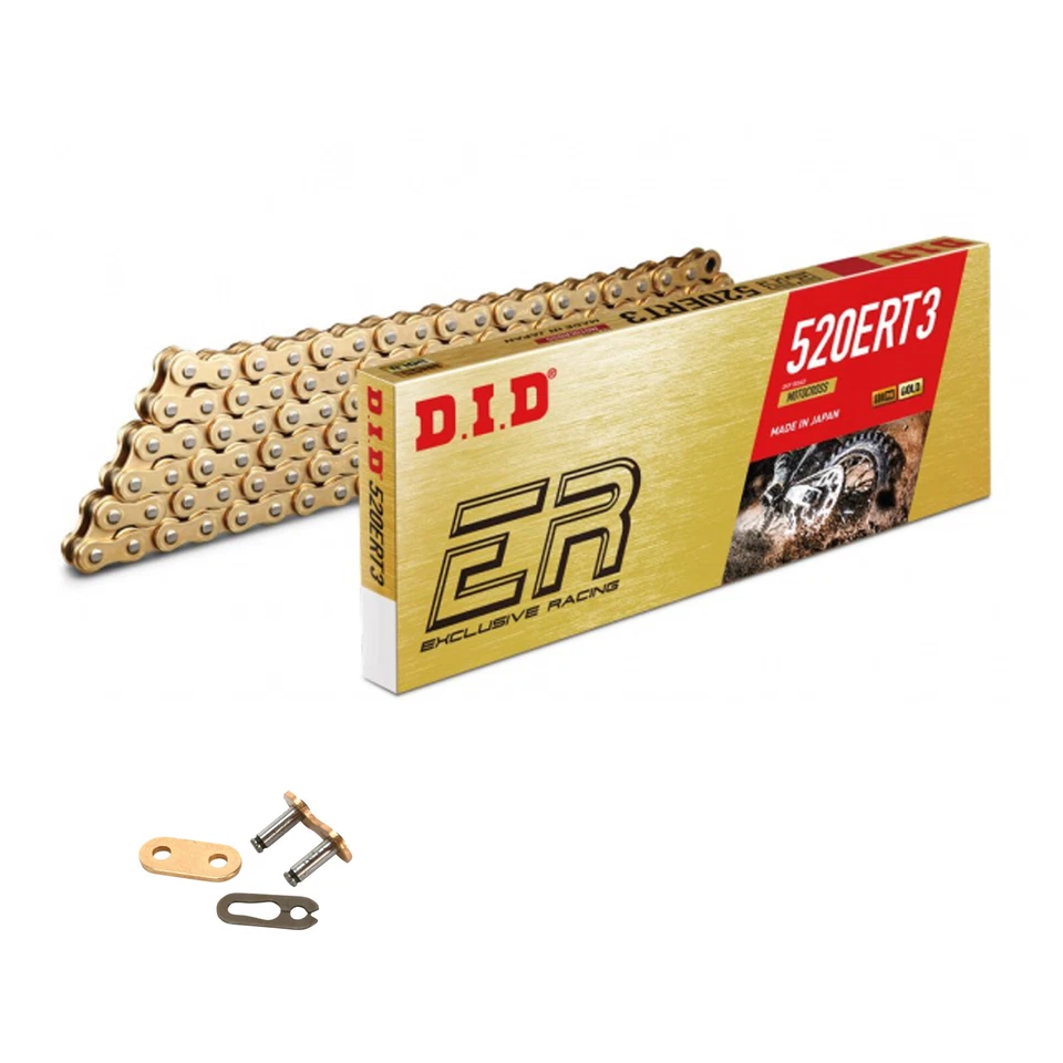 DID 520 ERT3 Kette Gold verstärkt G&G 118 Glieder offen Clipschloß ERT 3 MX - Bild 4 von 4