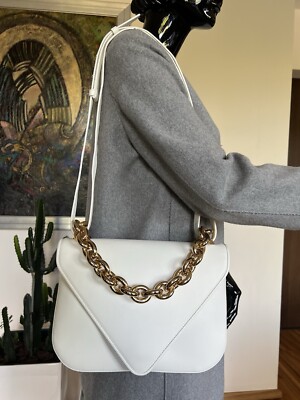 BOTTEGA VENETA MOUNT ENVELOPE MEDIUM KALBSLEDER WEISS BLANC CROSS BODY BAG
