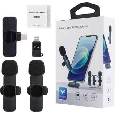 Lavalier Microphone Wireless Audio Video Recording Mini Mic For iPhone