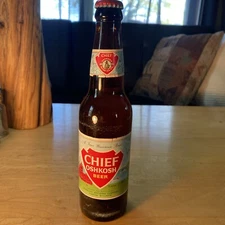 Vintage 1965 Chief Oshkosh Beer Bottle 12oz.