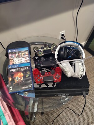 PS4 Pro Star Wars Edition With 3 Controllers And 2 Headsets.