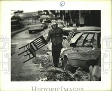 1987 Press Photo Parking Problems during a Snow Storm - lrx12405