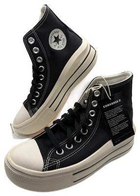 #0011 CONVERSE Platform Plateau Sneaker schwarz weiß Gr. 36,5 A12585C Neu OVP