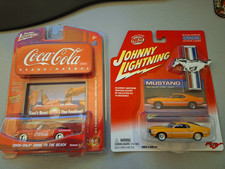 Johnny Lightning '65 Ford Mustang Convertible red Coca-Cola LE+ '69 Shelby GT500