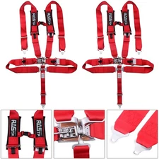 3" Pair of 5 Point Safety Racing Harness Seat Belt Quick Release Padding ATV UTV