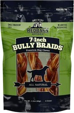 Redbarn Pet Products 7" Braided Bully Sticks for Dogs - Natural, Grain-Free, Hig