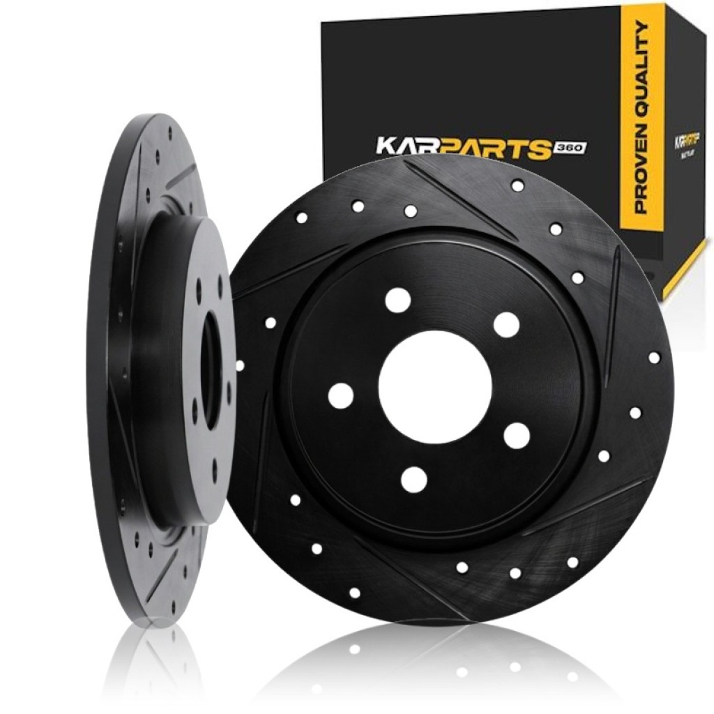 For Toyota GR86 2024 2025 Rotor Set Front | Black | Vented | Drilled And Slotted
