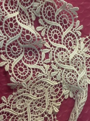 Cotton Lace 2'' x 2 yards white floral loop edging Dress/Nightgown/Wedding/Costum