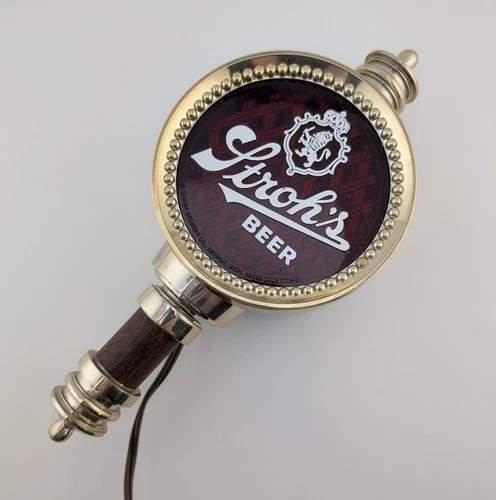 Vintage Strohs Beer Tap Handle Light Up Sign Advertising Bar Mancave Decor