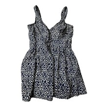 Maxine of Hollywood Swimsuit 16 One Pc Blue White Floral Skirt Padded