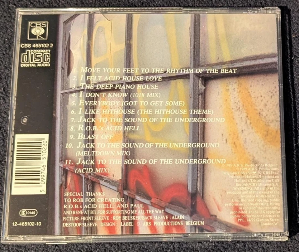 CD Hithouse / Album 1989 / 11 Tracks Jack to the Sound of the Underground / Acid - Bild 2 von 2