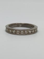 Vintage Sterling Silver 925 CZ Band Ring Size 7.25