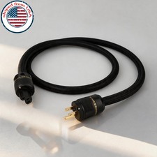 Audiophile Pure Copper Silver Plated Hi-Fi Audio US AC Power Cable Cord 13mm