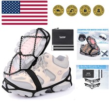 Ice Cleats for Walking on Ice Snow Grips Crampons Traction for Shoes/Boots, A...