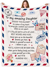 Daughter Gifts from Mom Dad, Daughter Birthday Gifts, White Blanket 50"X60"
